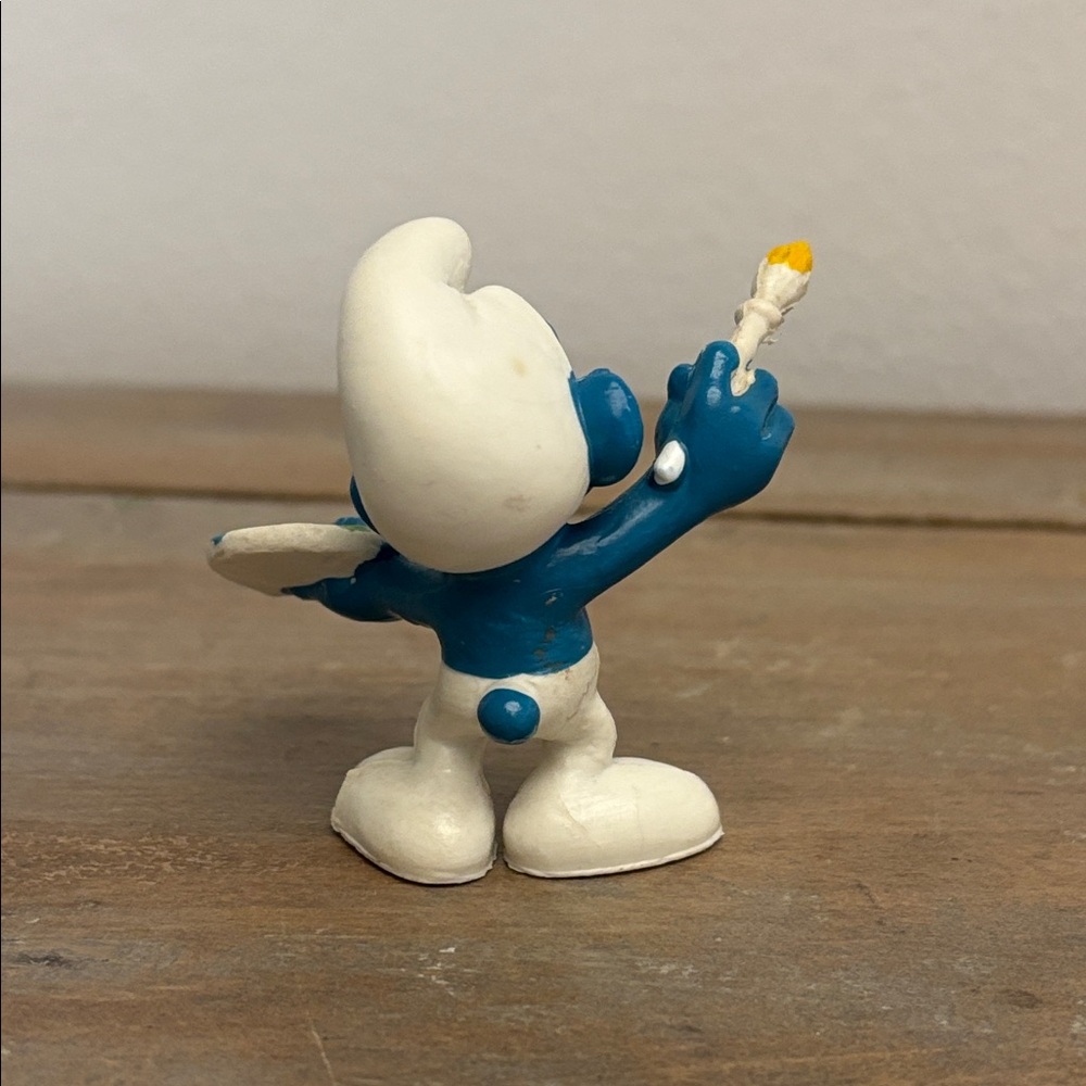 Vintage Artist Smurf Painter Paint Brush Figure PVC Peyo pvc Figurine 1978 - Picture 5 of 6